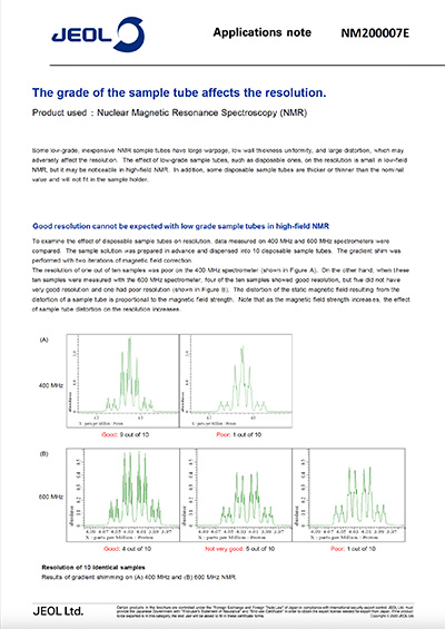Sample tube grade affects resolution
